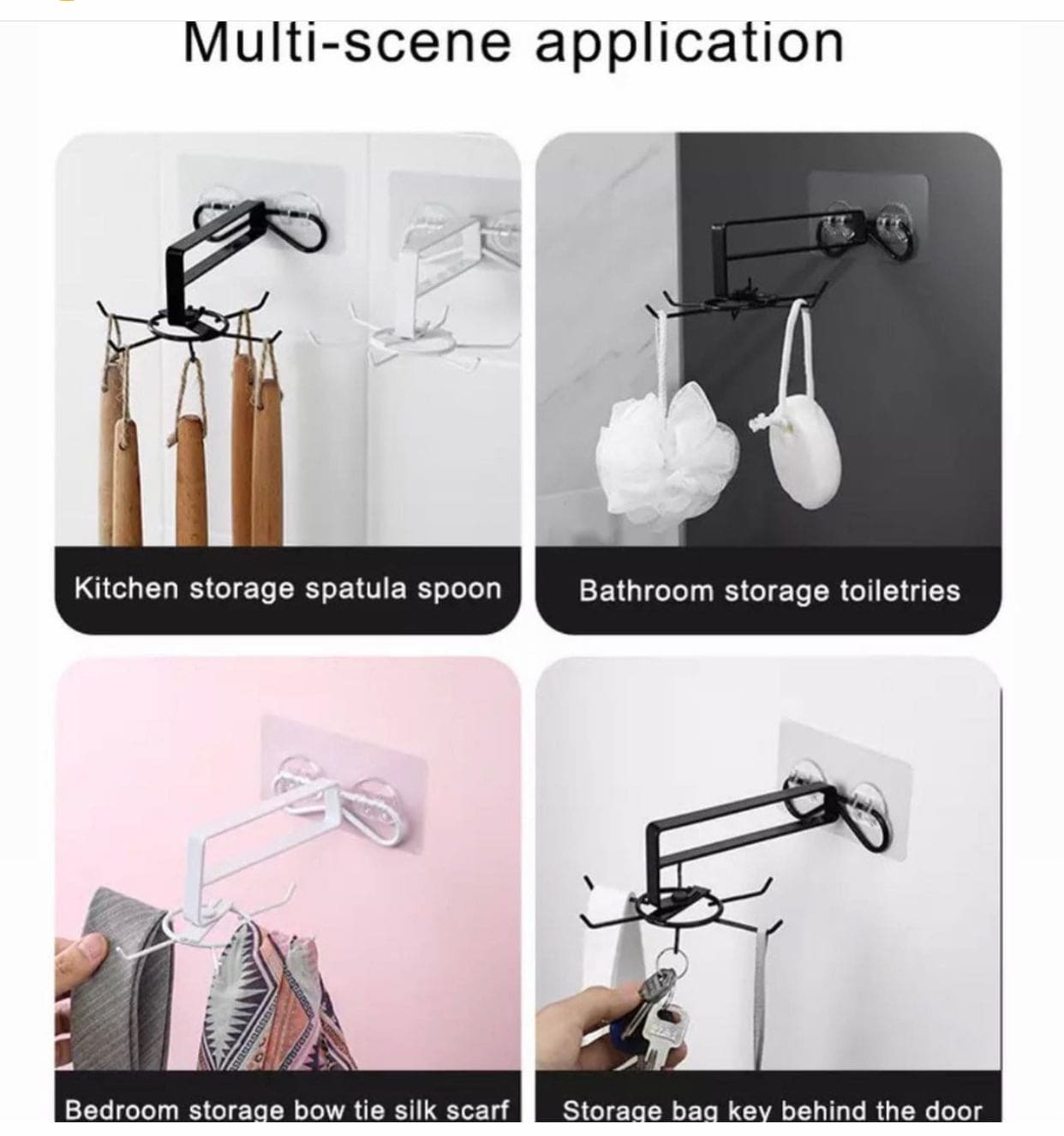 360˚ Degree Rotatable Six Claw Storage Hooks, Punch-free Multipurpose Hooks, Folding Self-Adhesive Vertical Flip Hook 360˚ Degree Rotatable Six Claw Storage Hooks, Punch-free Multipurpose Hooks, Folding Self-Adhesive Vertical Flip Hook